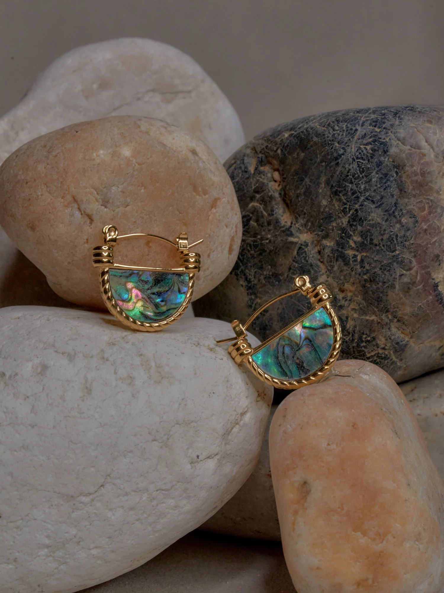 Abalone Shell Petite Hoops