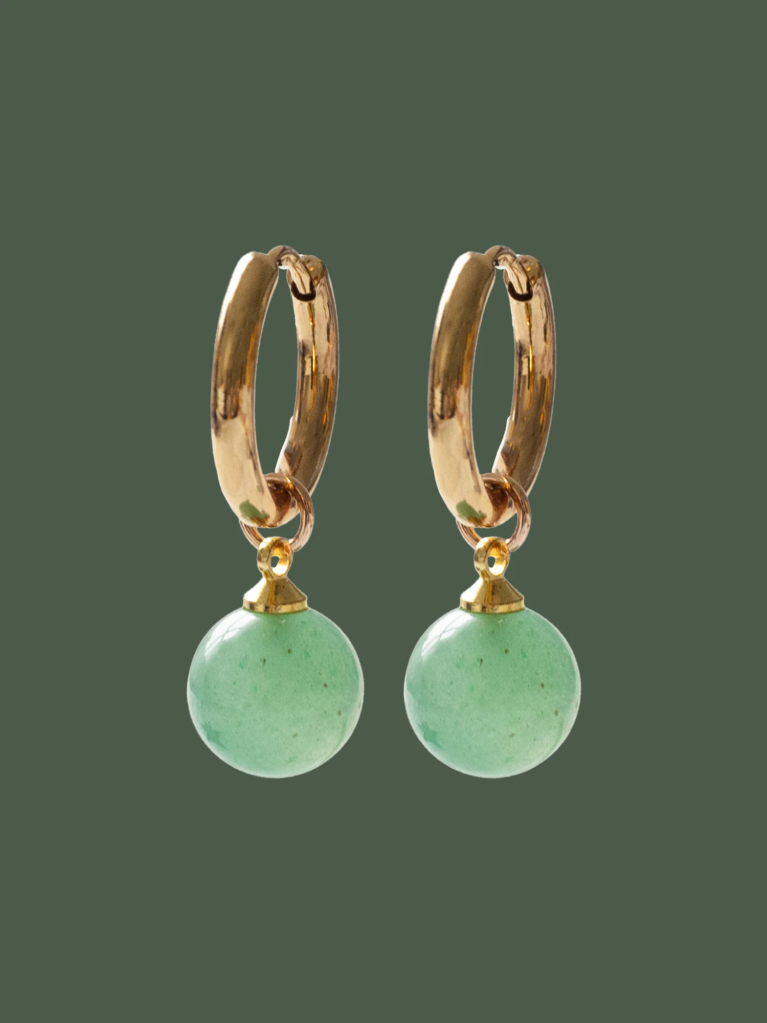Align Ball Hoops - Green Aventurine