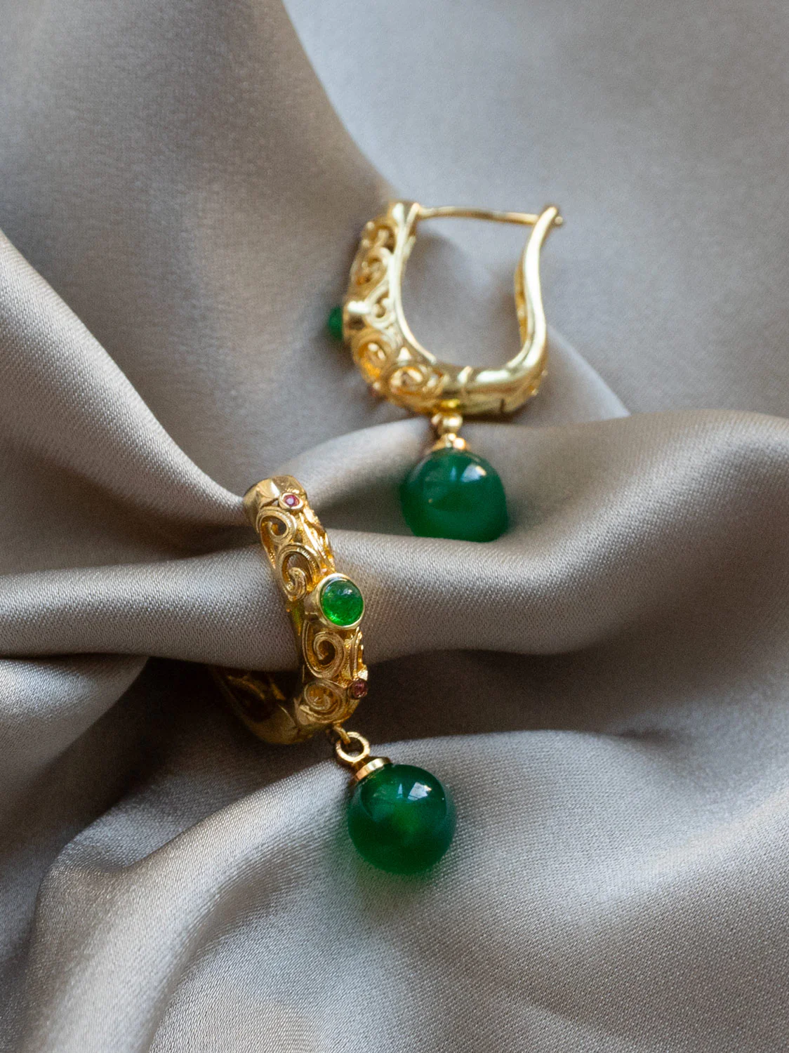 Baroque Jade Earrings