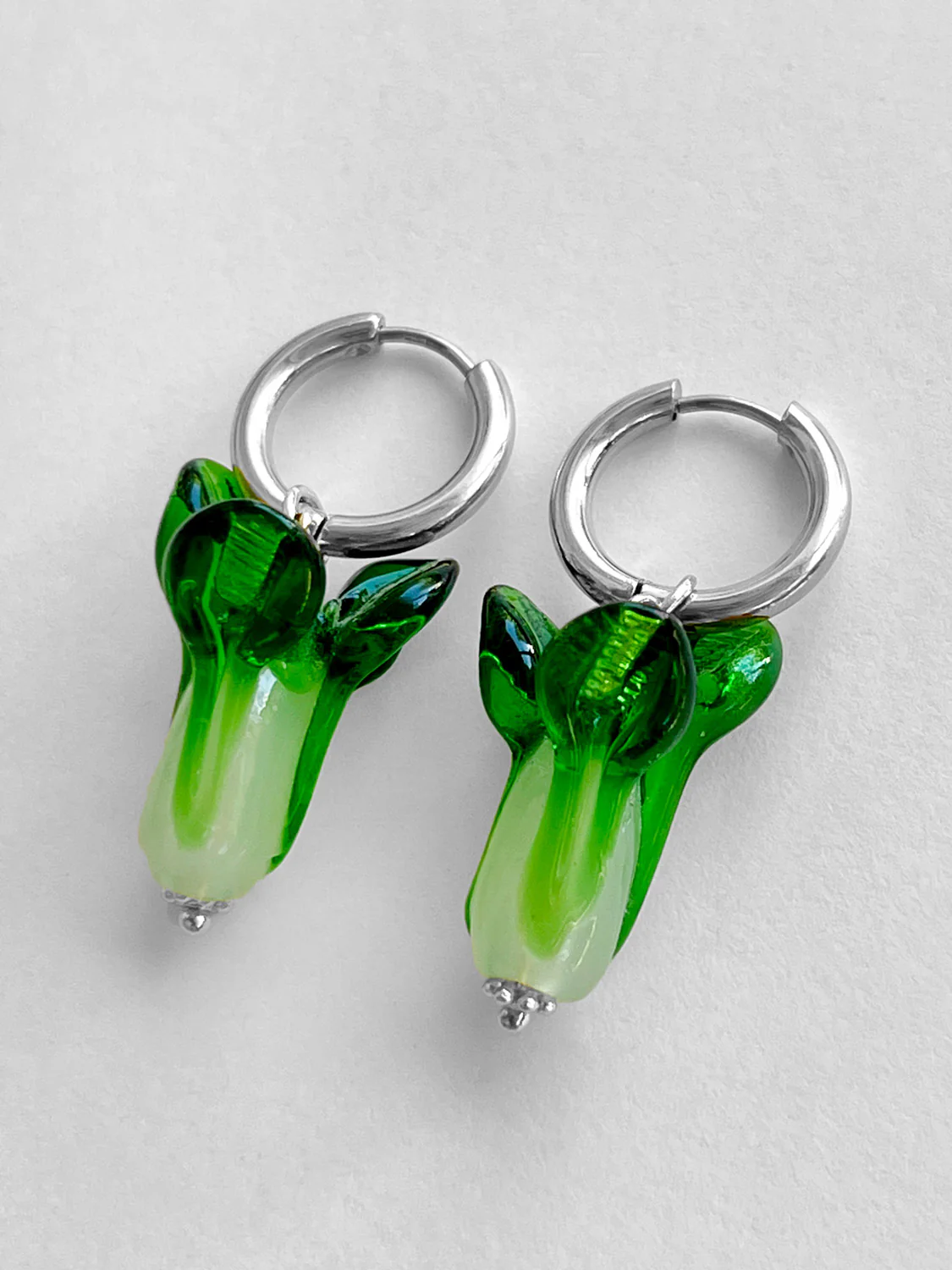 Bok Choy Hoops - Dark Green, Silver