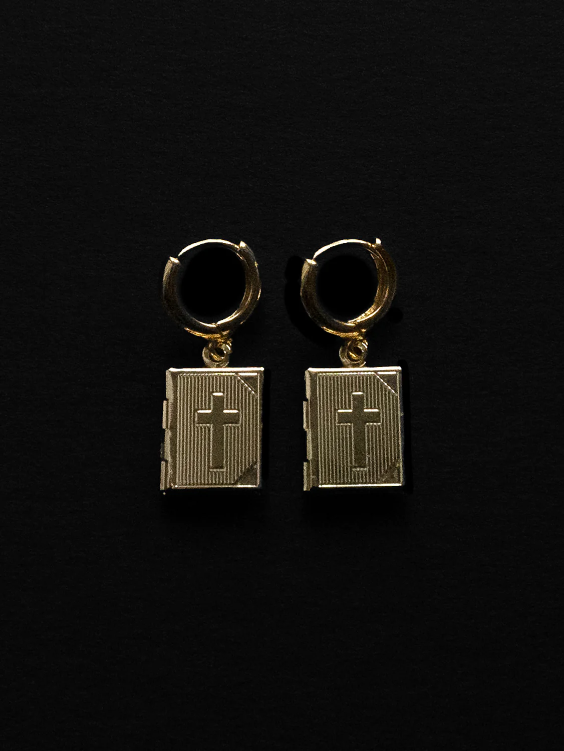 Book Locket Huggies - Gold