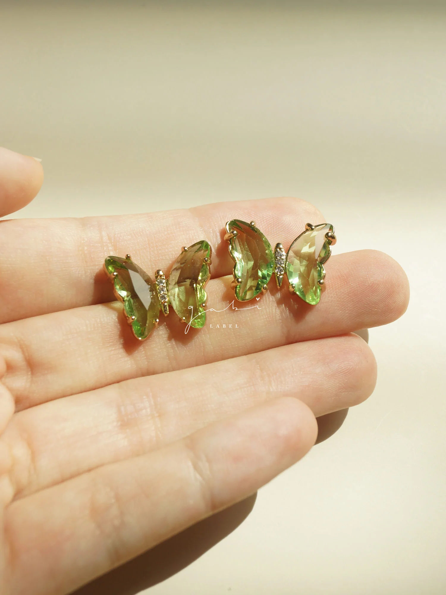 Butterfly Earstuds - Mint Green *S925 Earposts - Image 2