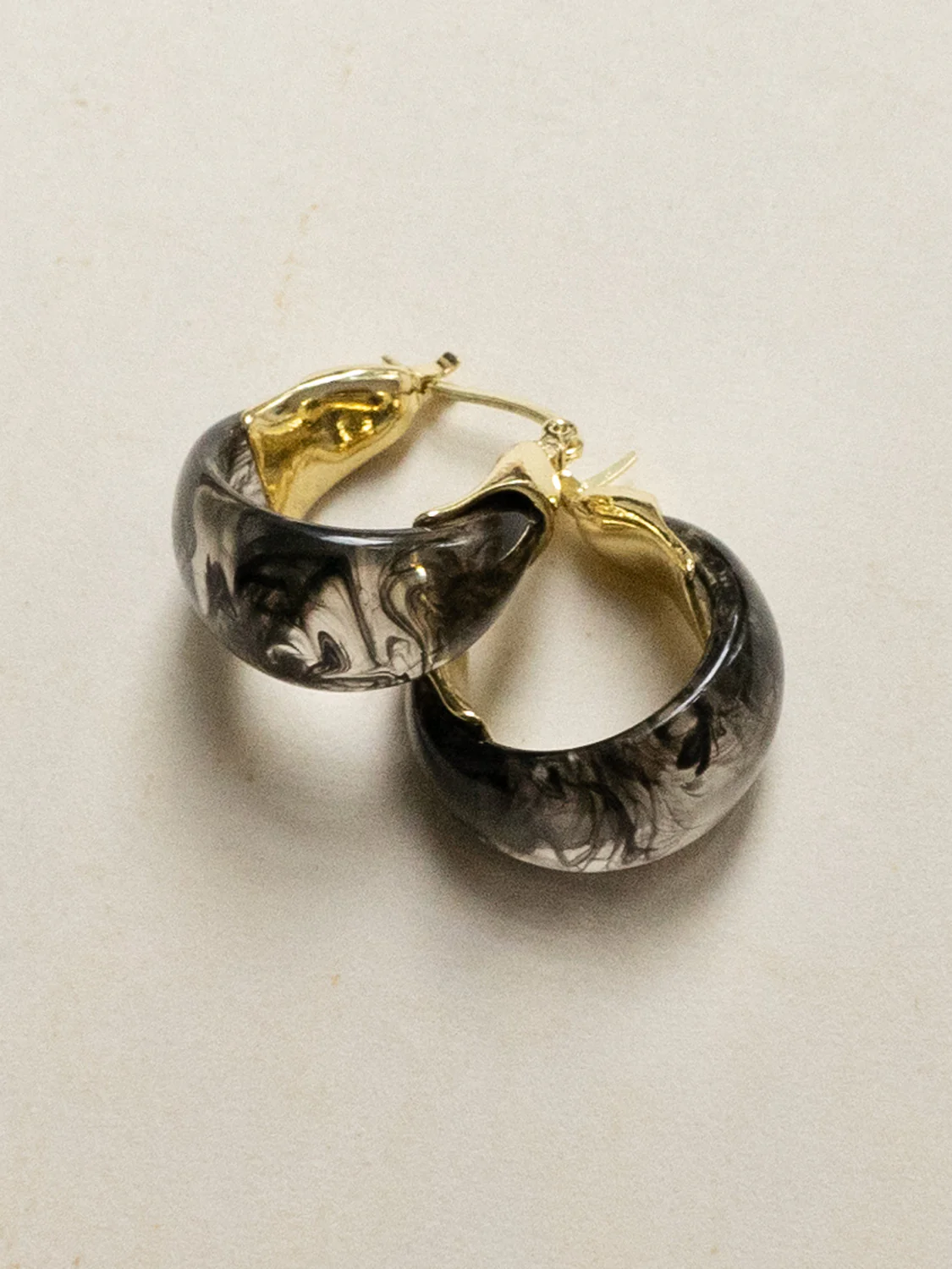 Chunky Cradle Hoops - Black