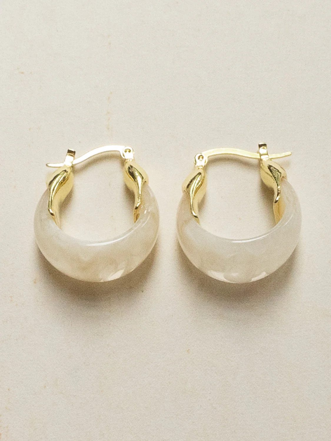 Chunky Cradle Hoops - White