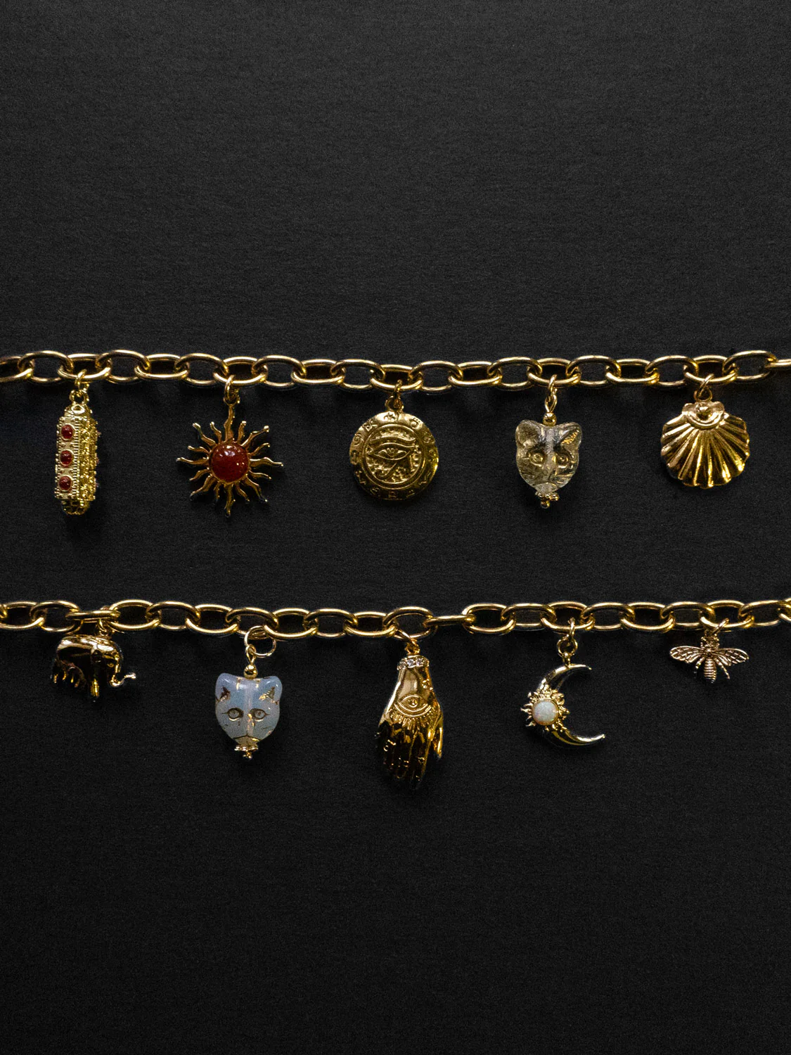 Chunky Gold Talisman Necklace - Evil Eye Hand Charm - Image 6