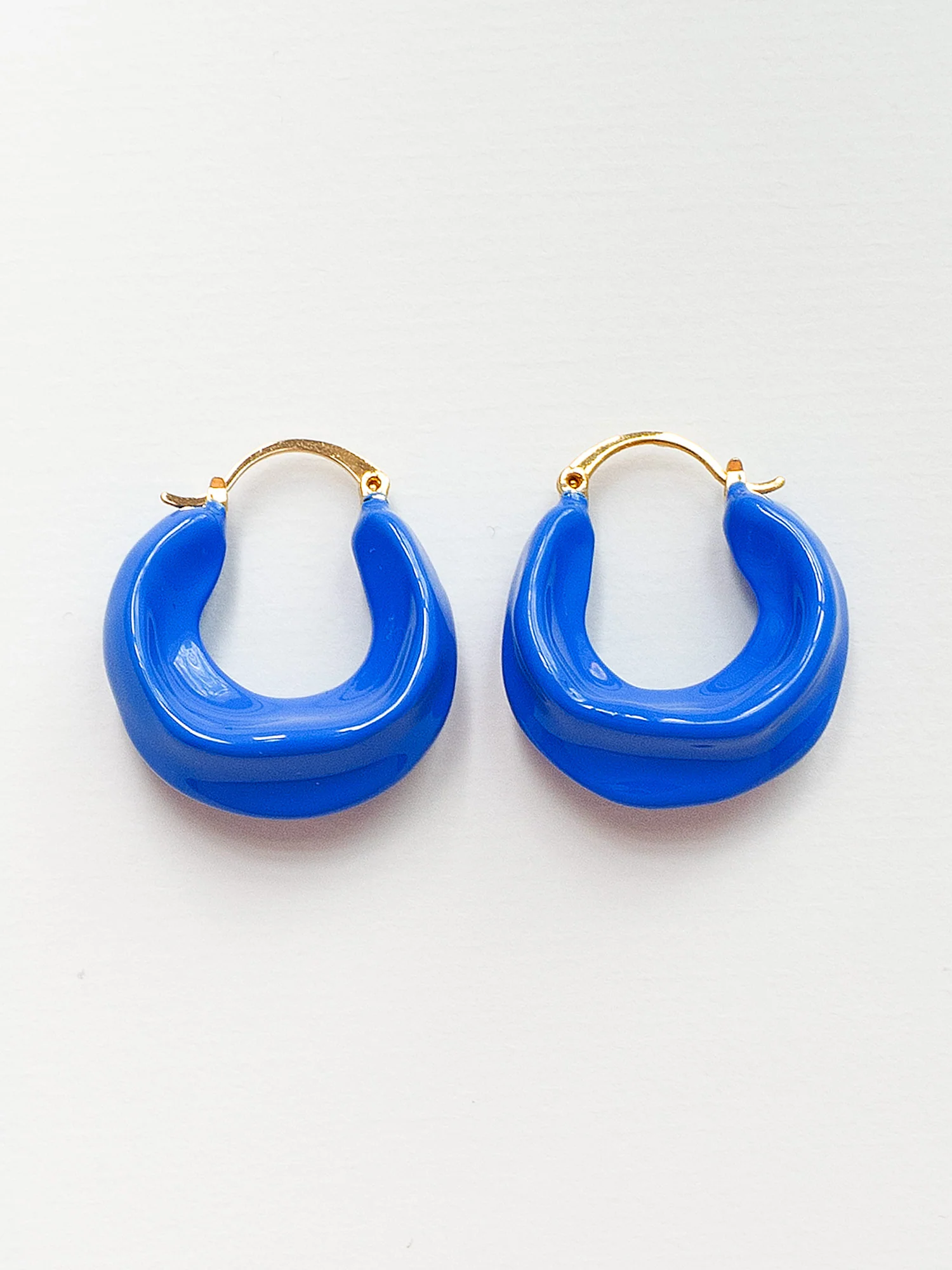 Chunky Oracle Enamel Hoops - Blue