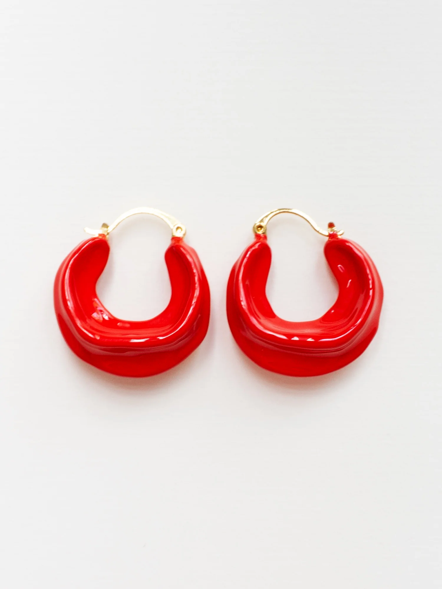 Chunky Oracle Enamel Hoops - Red