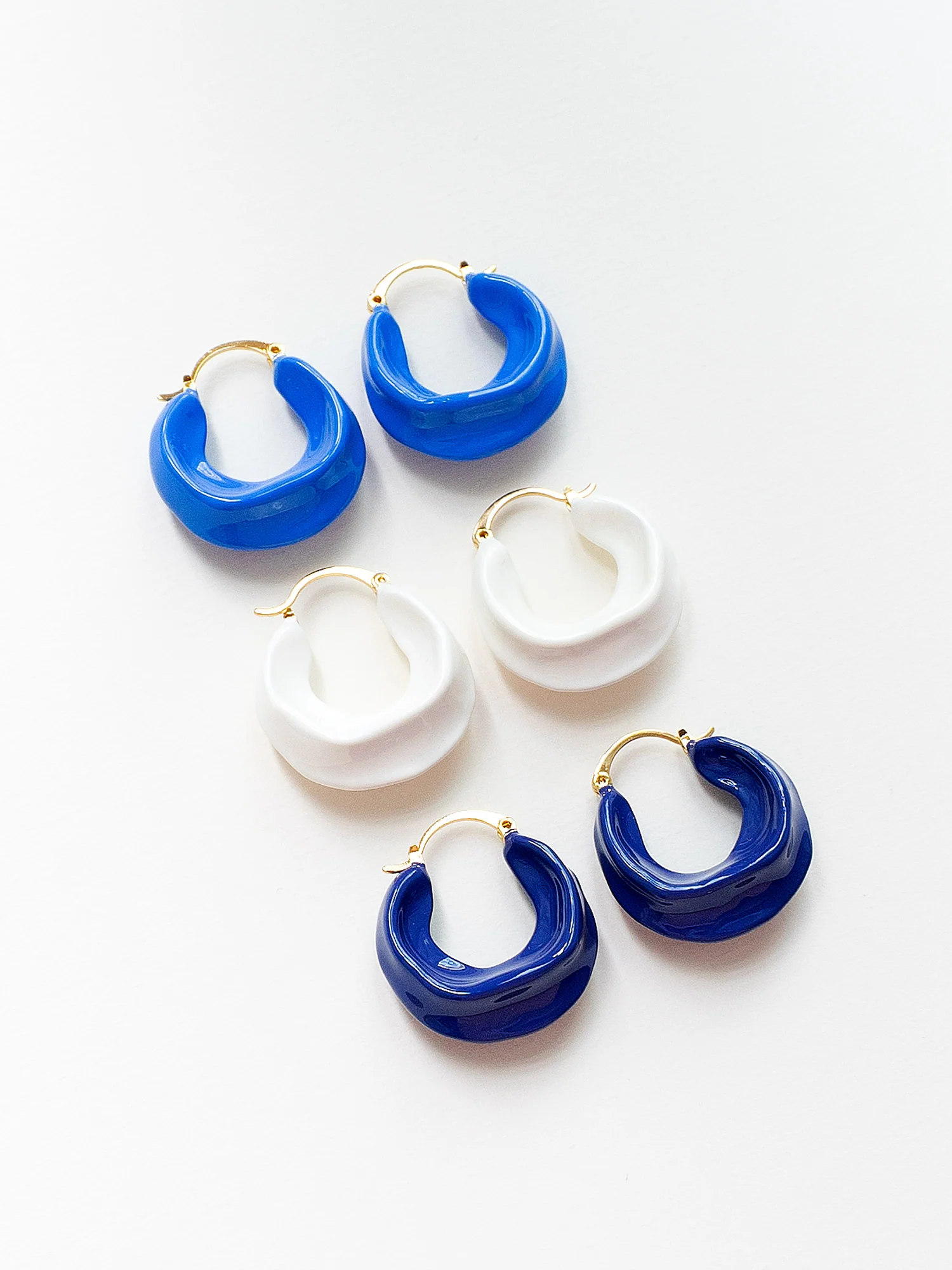 Chunky Oracle Enamel Hoops - White - Image 5