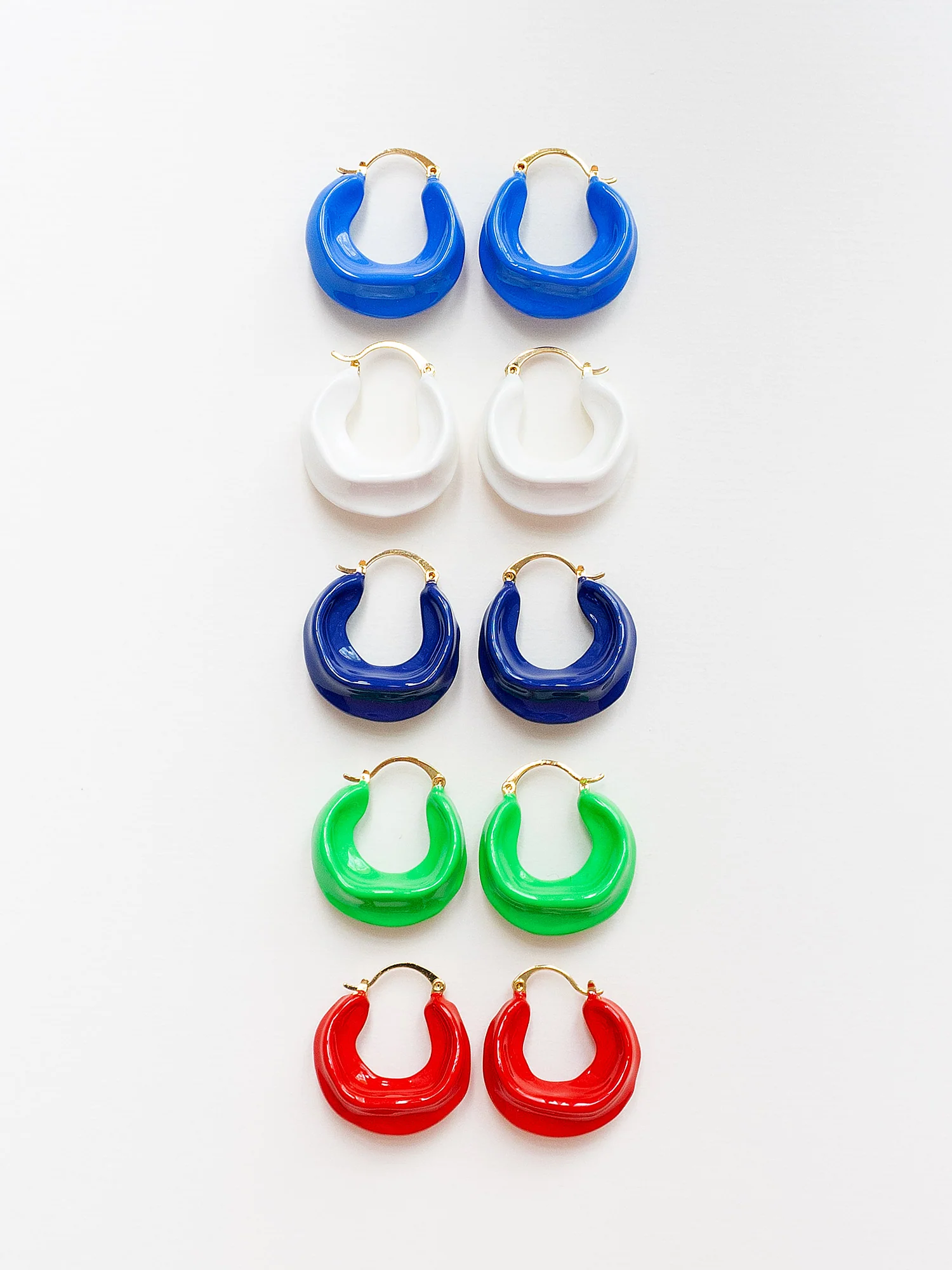 Chunky Oracle Enamel Hoops - Red - Image 2