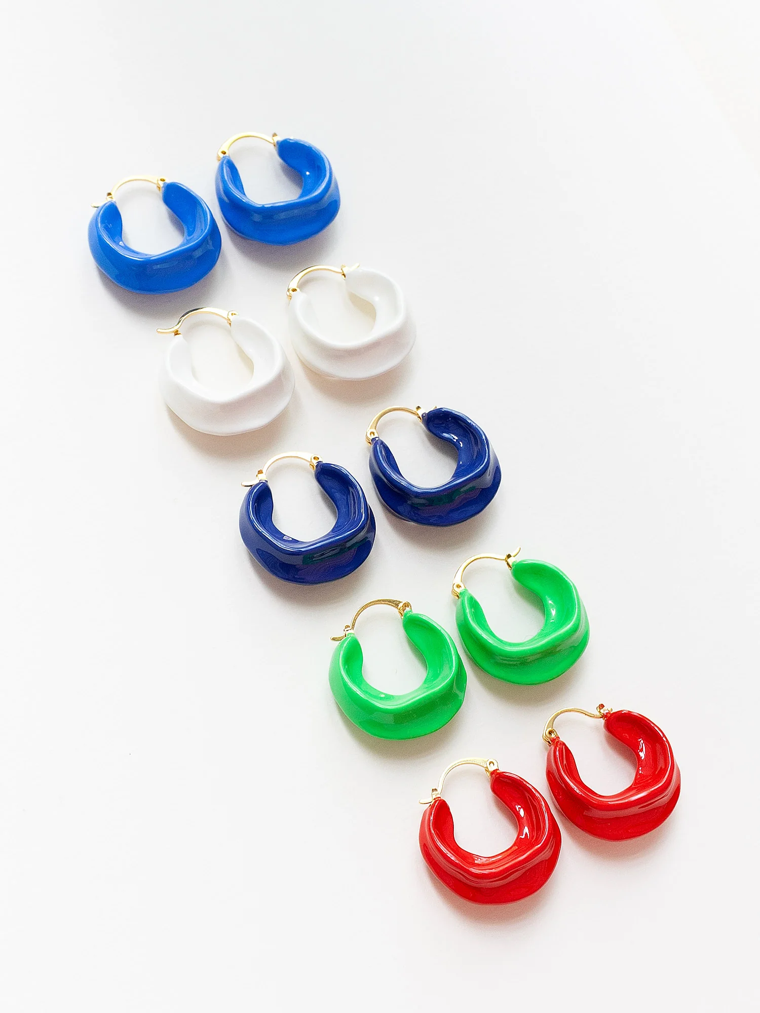 Chunky Oracle Enamel Hoops - Red - Image 5