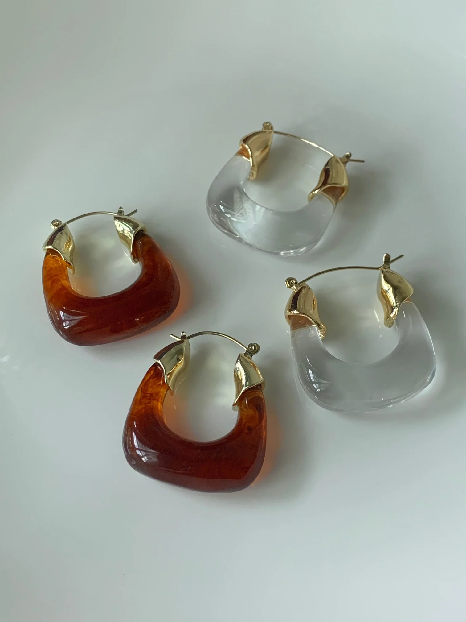 Chunky Vintage Hoops - Clear - Image 5