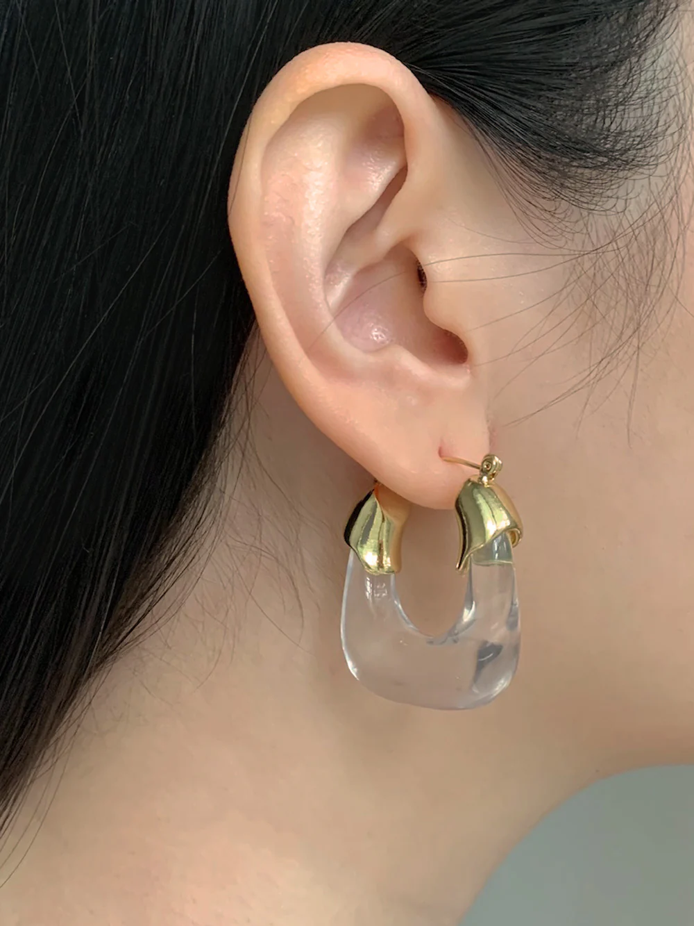 Chunky Vintage Hoops - Clear - Image 7