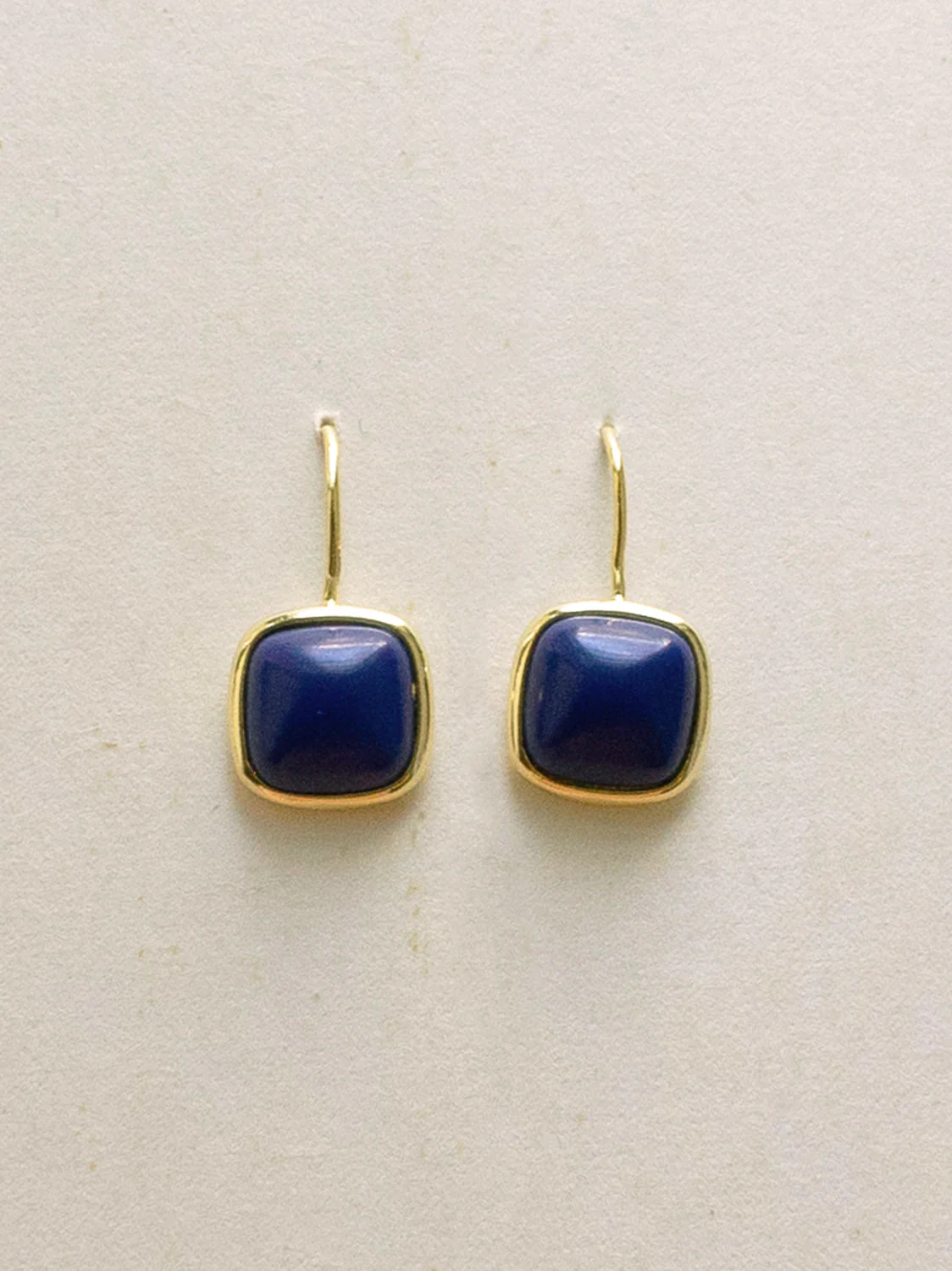 Dark Blue Stone Pendant Earrings