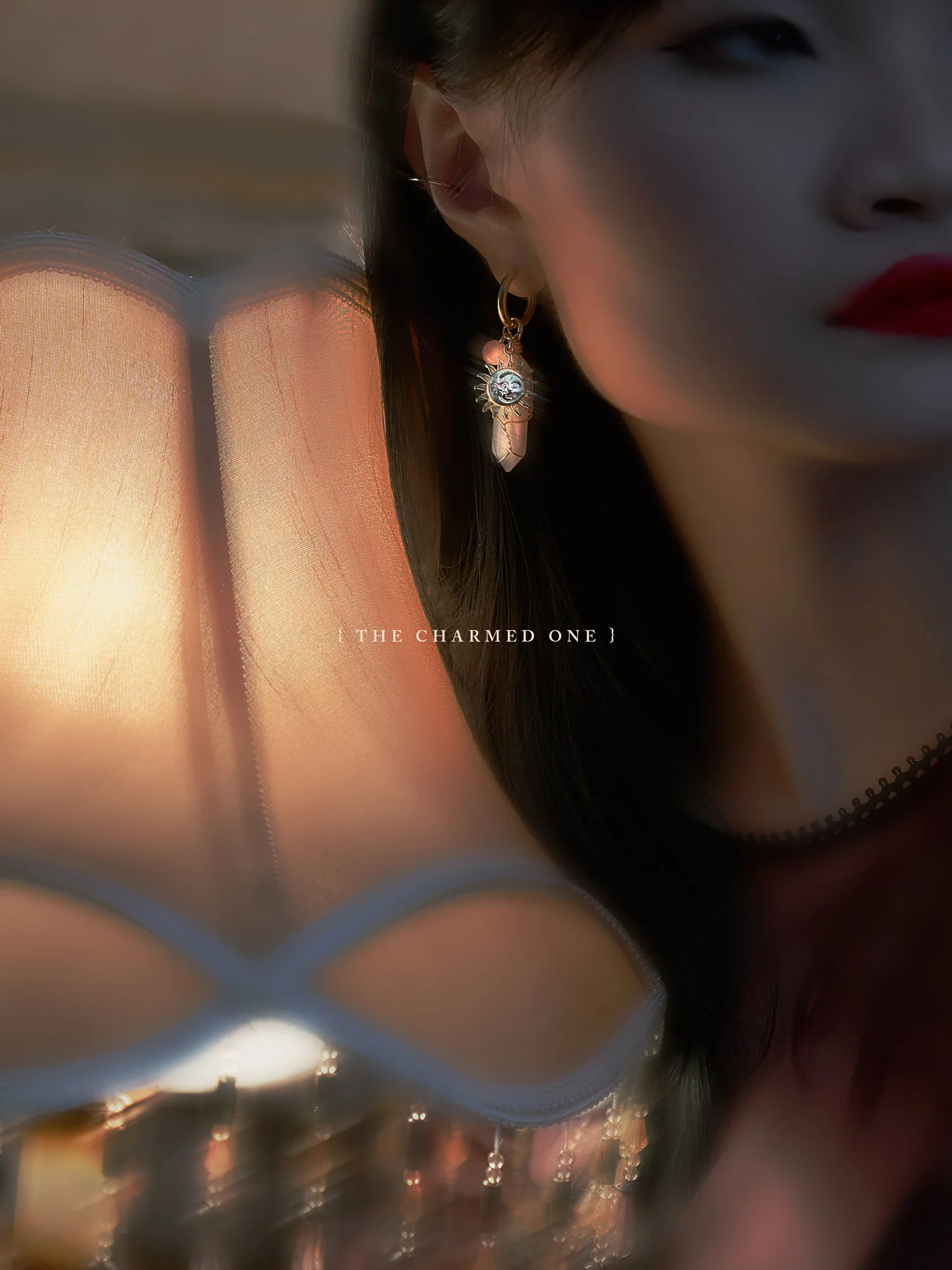 Divine Sun-Moon Hoops - Clear Quartz - Image 7