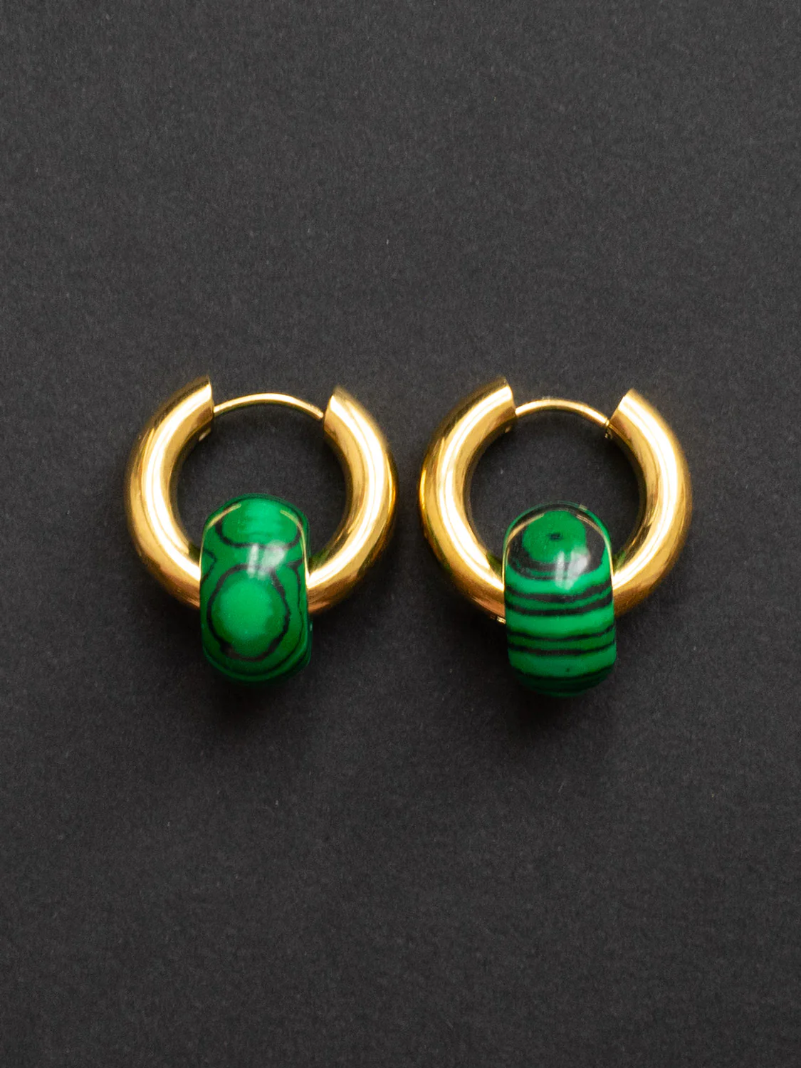 Donut Hoops - Little Stone, Green Malachite