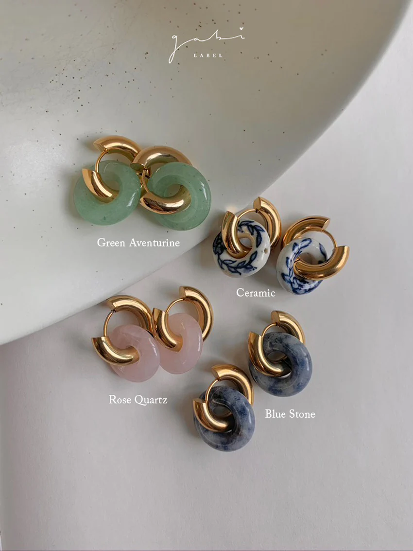 Donut Hoops - Rose Quartz - Image 3