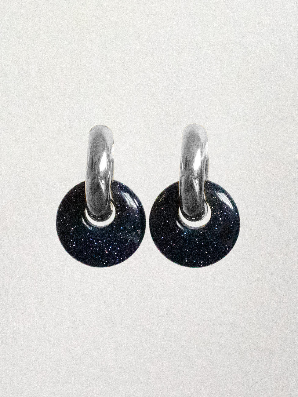 Donut Hoops, Silver V2 - Midnight Blue Galaxy