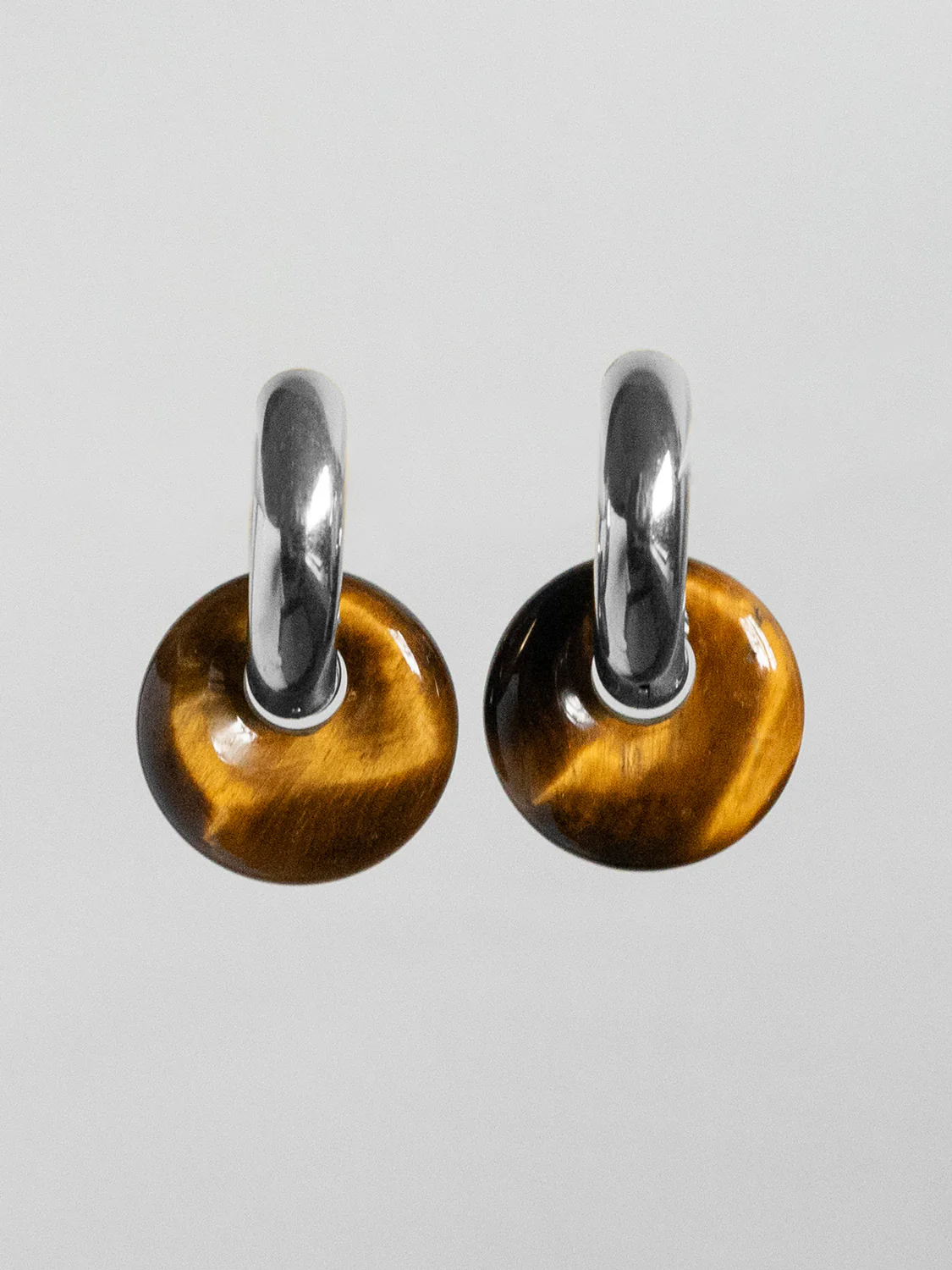Donut Hoops, Silver V2 - Tiger Eye