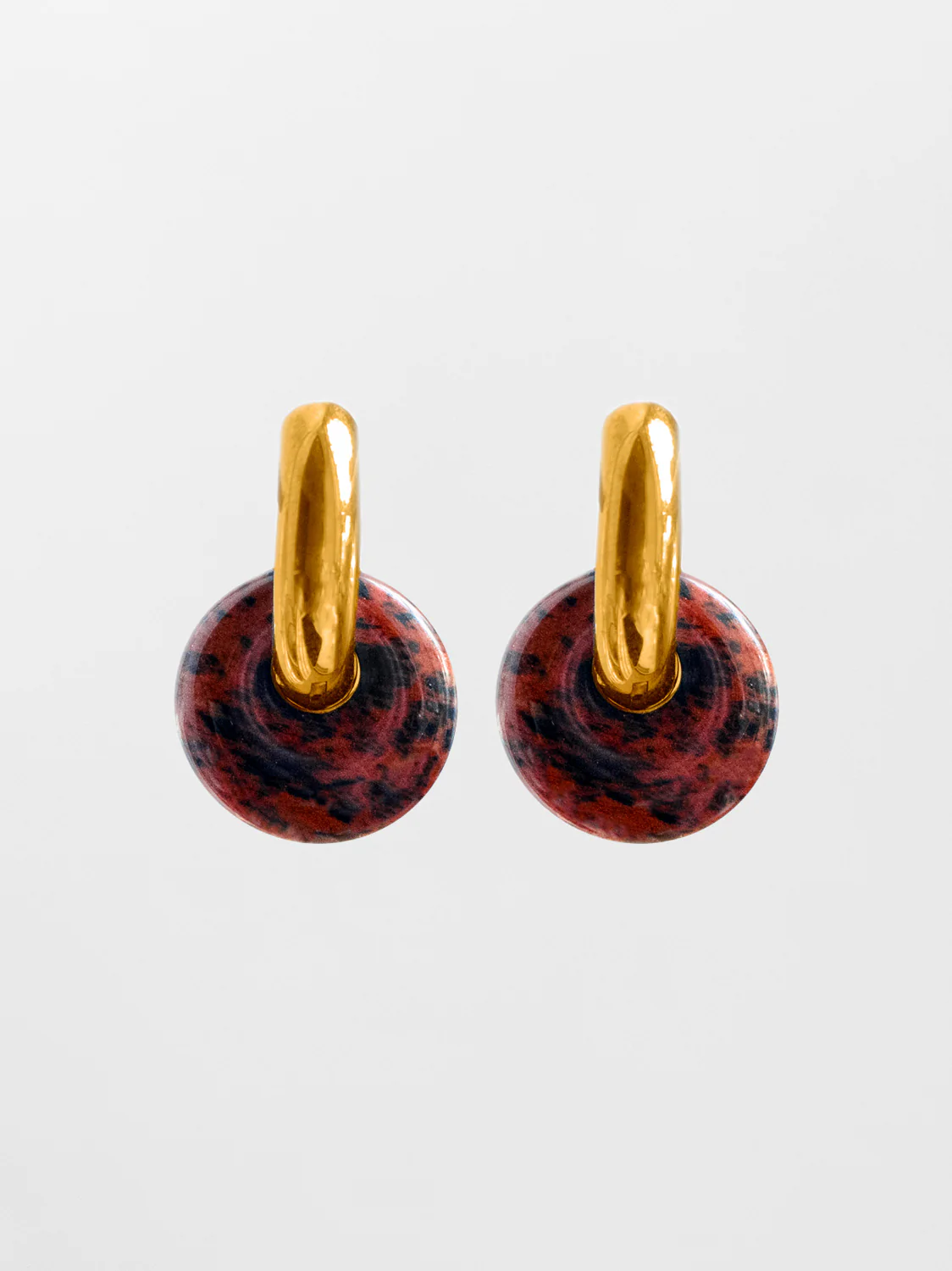 Donut Hoops V2, Silver - Golden Swan Stone - Image 4