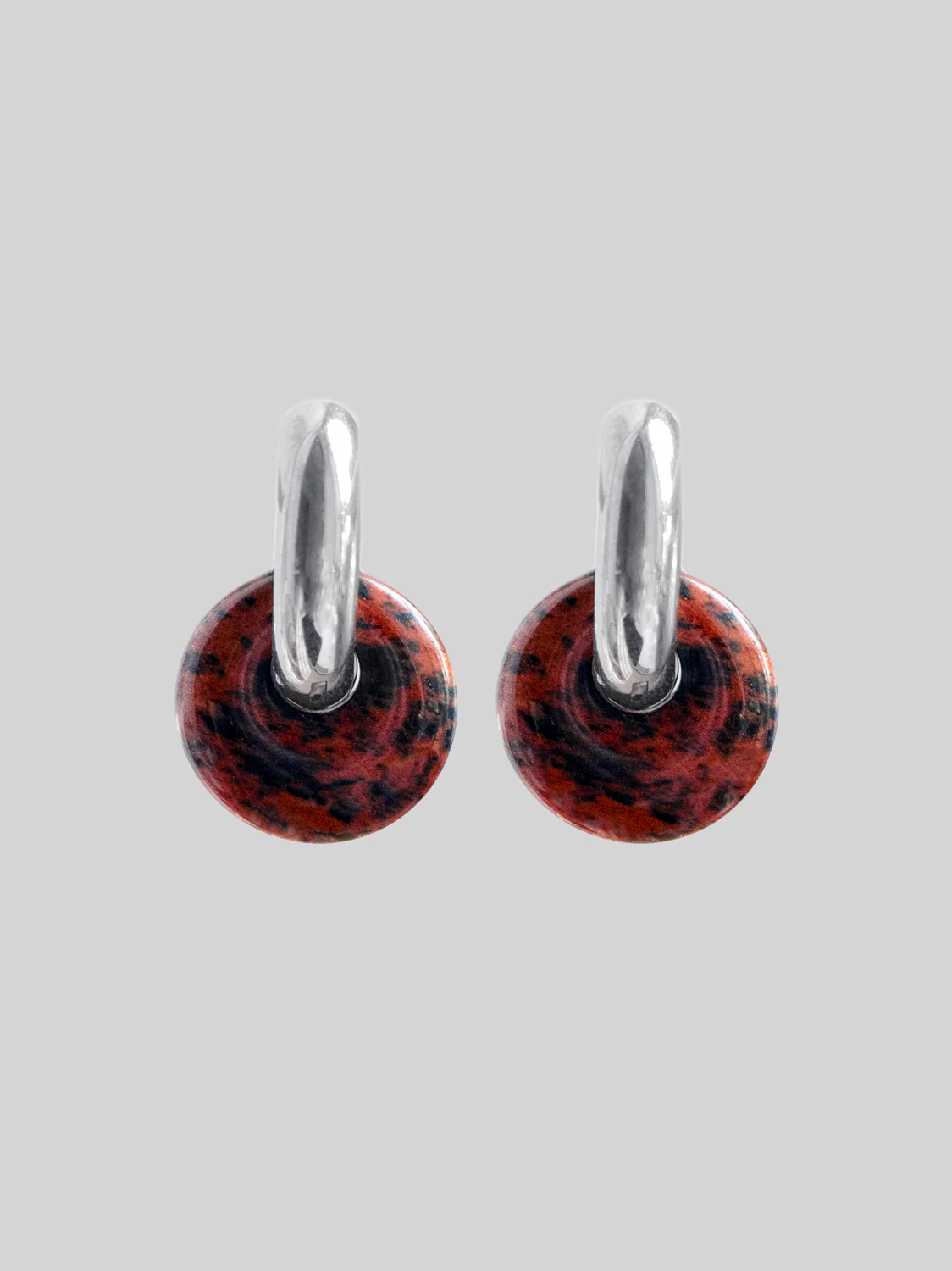 Donut Hoops V2, Silver - Golden Swan Stone