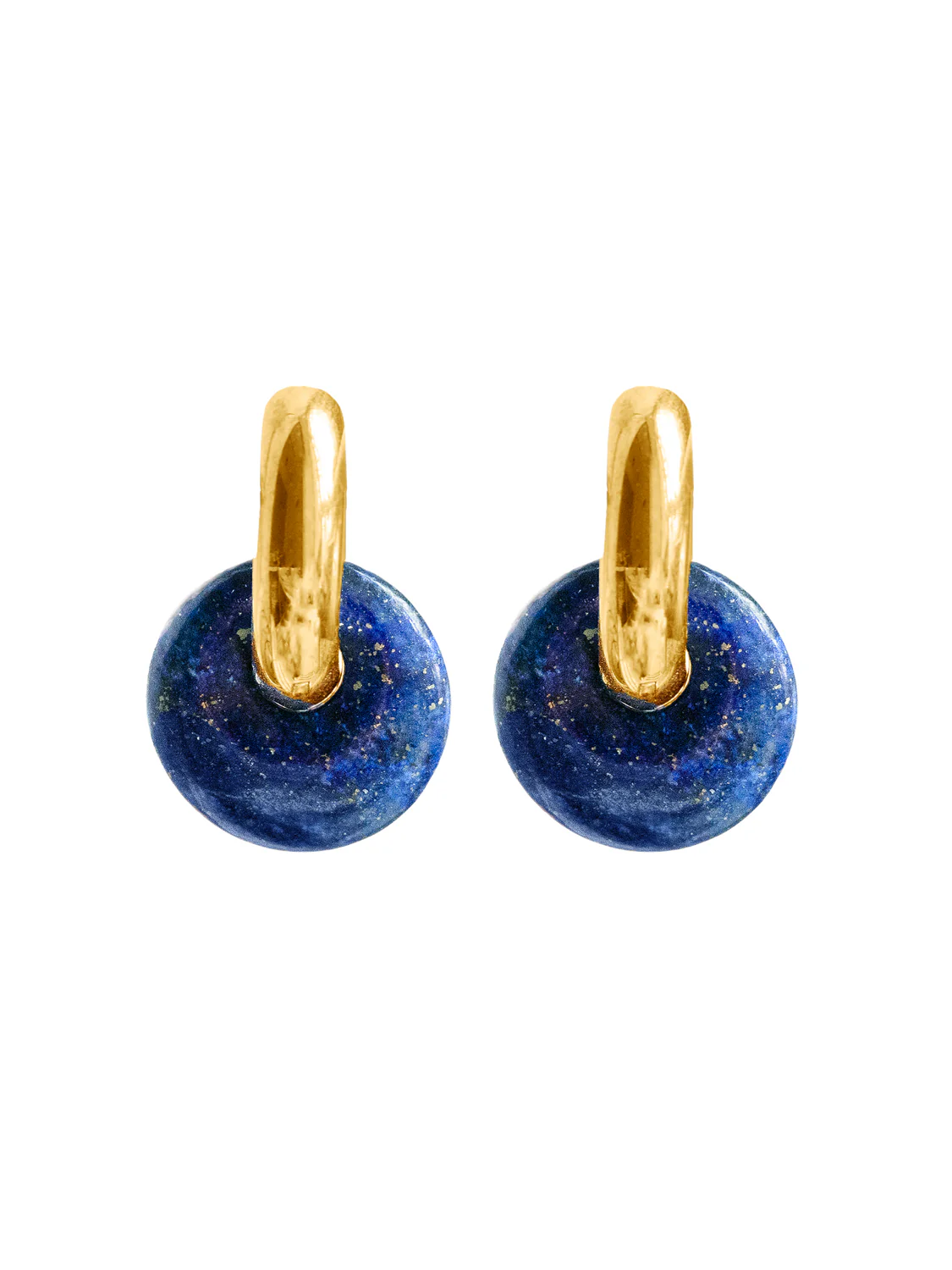 Donut Hoops V2, Silver - Lapis Lazuli - Image 5