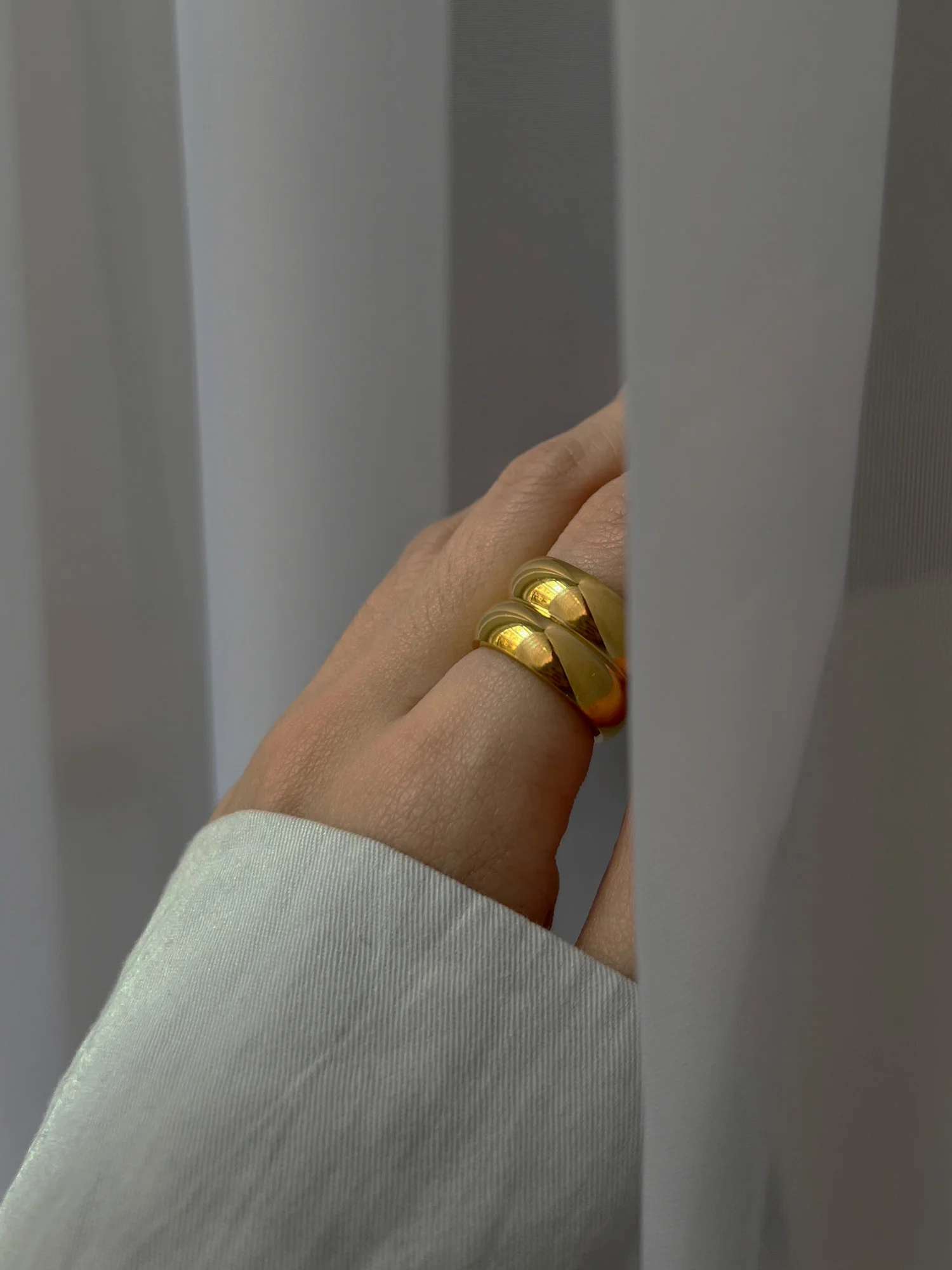 Double Chunky Gold Ring