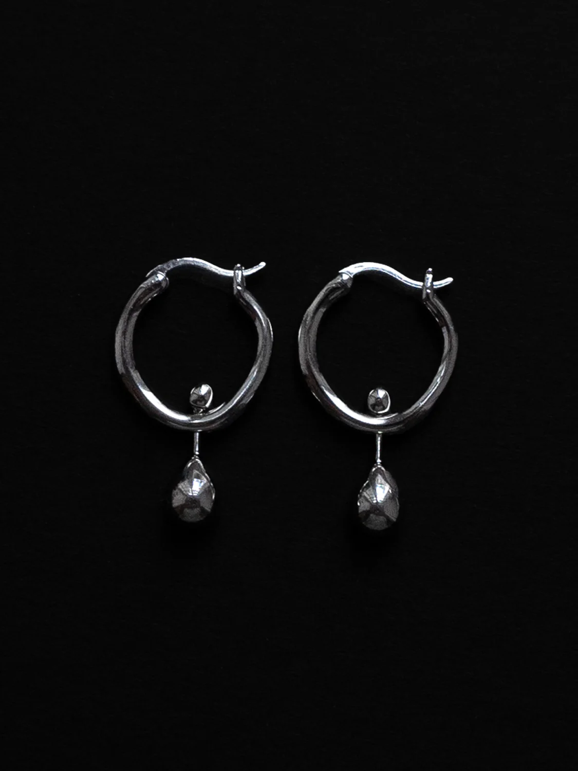Droplet Hoops - Silver