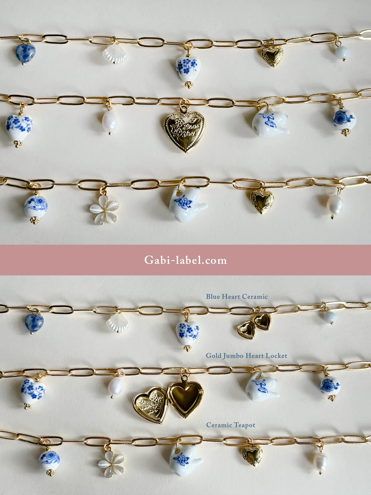 Eclectic Charm Necklace - Ceramic Teapot - Image 7