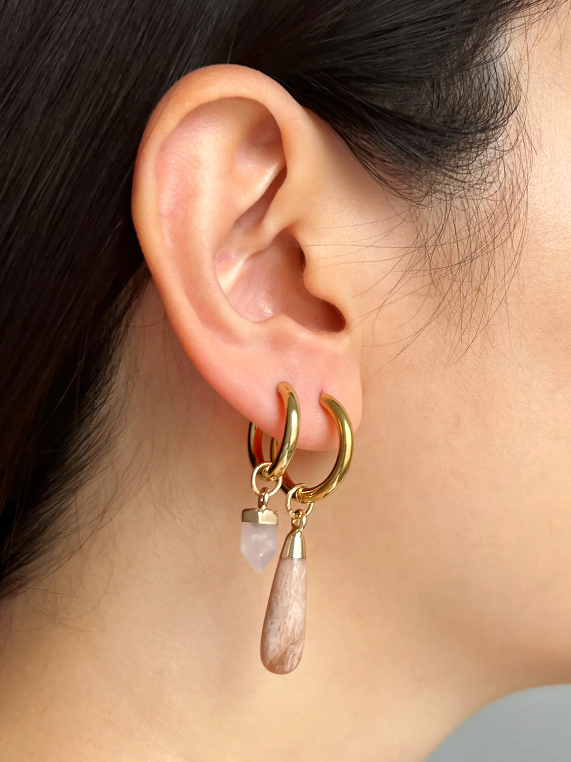 Elemental Petite Hoops - Opal - Image 4