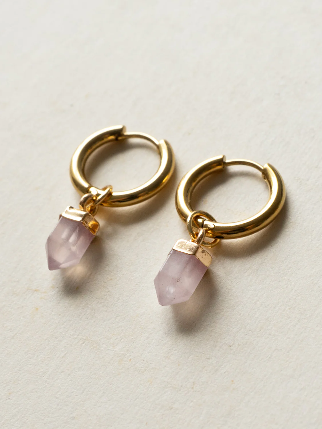 Elemental Petite Hoops - Rose Quartz