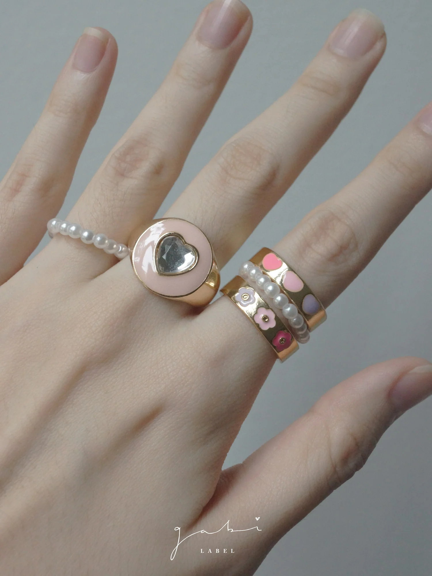 Enamel Hearts Ring - Image 6
