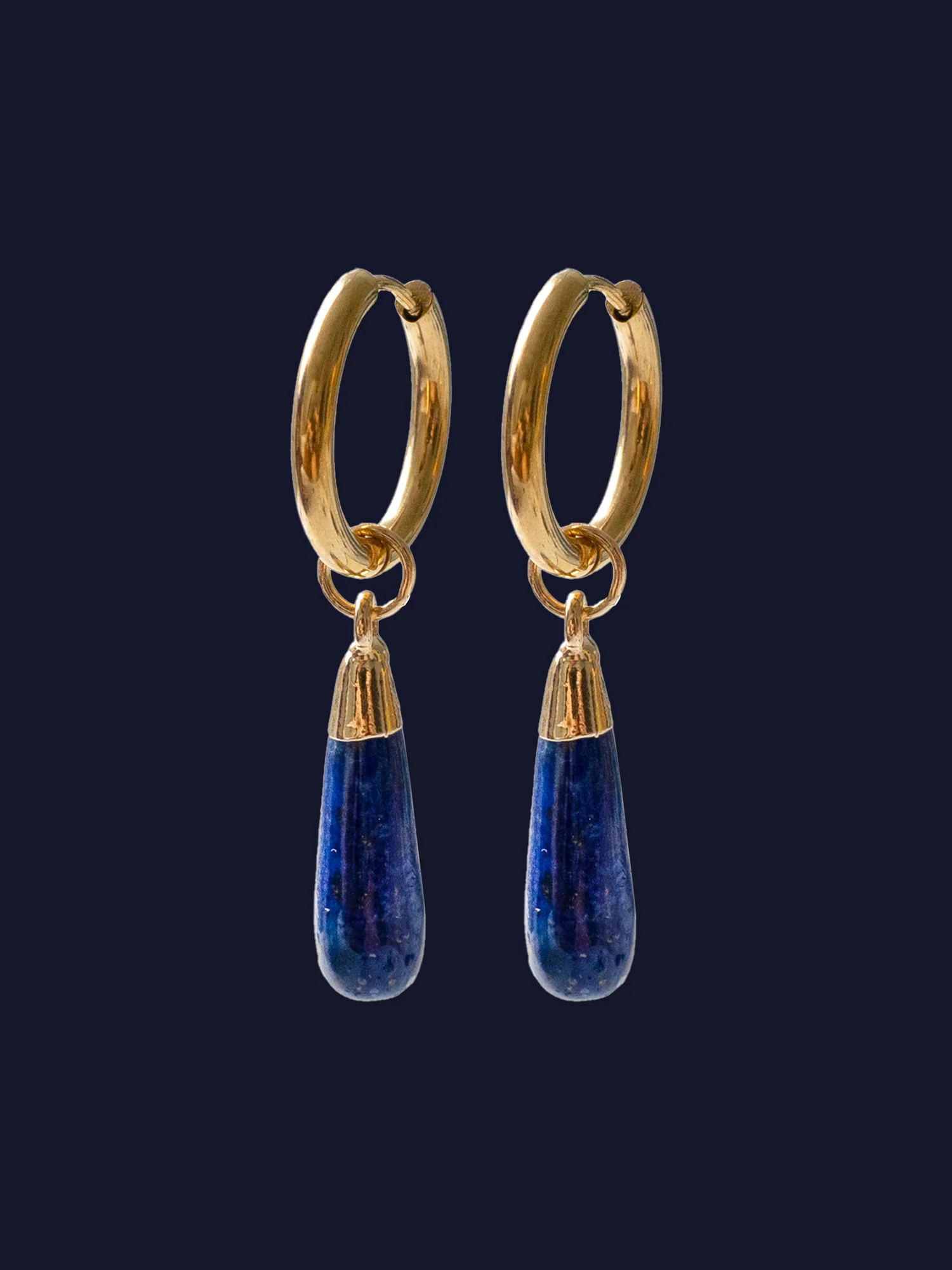 Flow Stone Hoops - Lapis Lazuli
