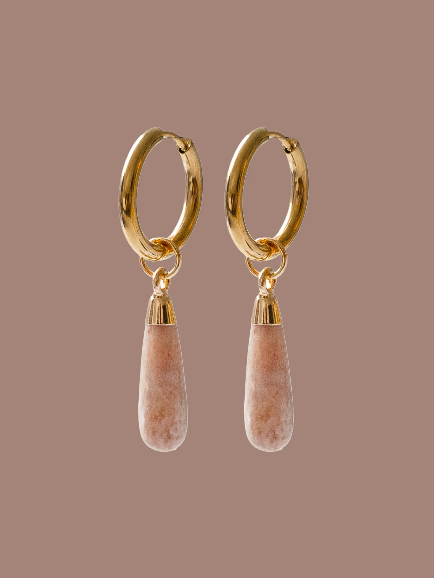 Flow Stone Hoops - Sunstone