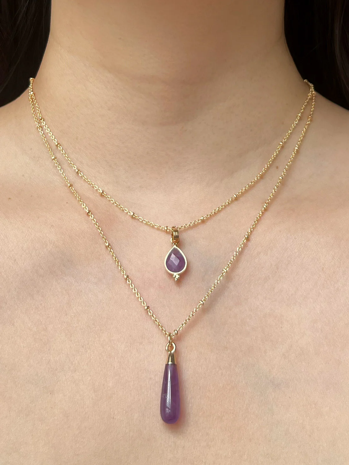 Flow Stone Hoops - Amethyst Purple - Image 5