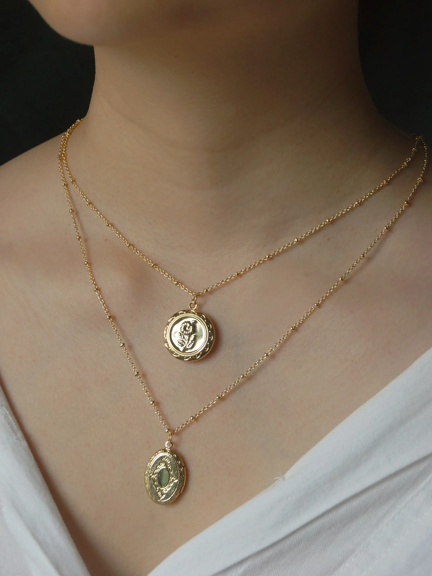 Flower Locket Necklace *14K Gold-plated - Image 7