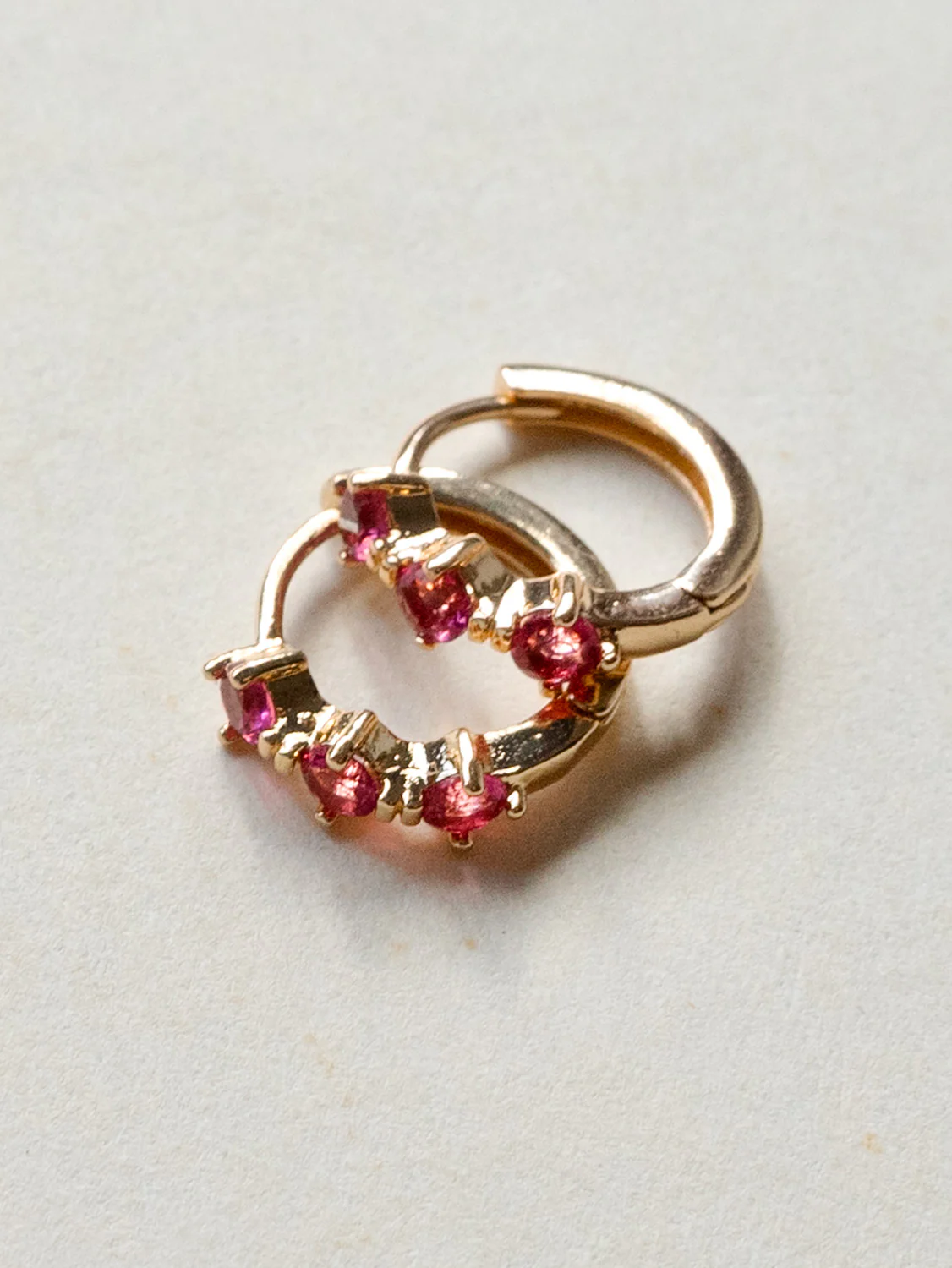 Gemstone Huggies - Magenta
