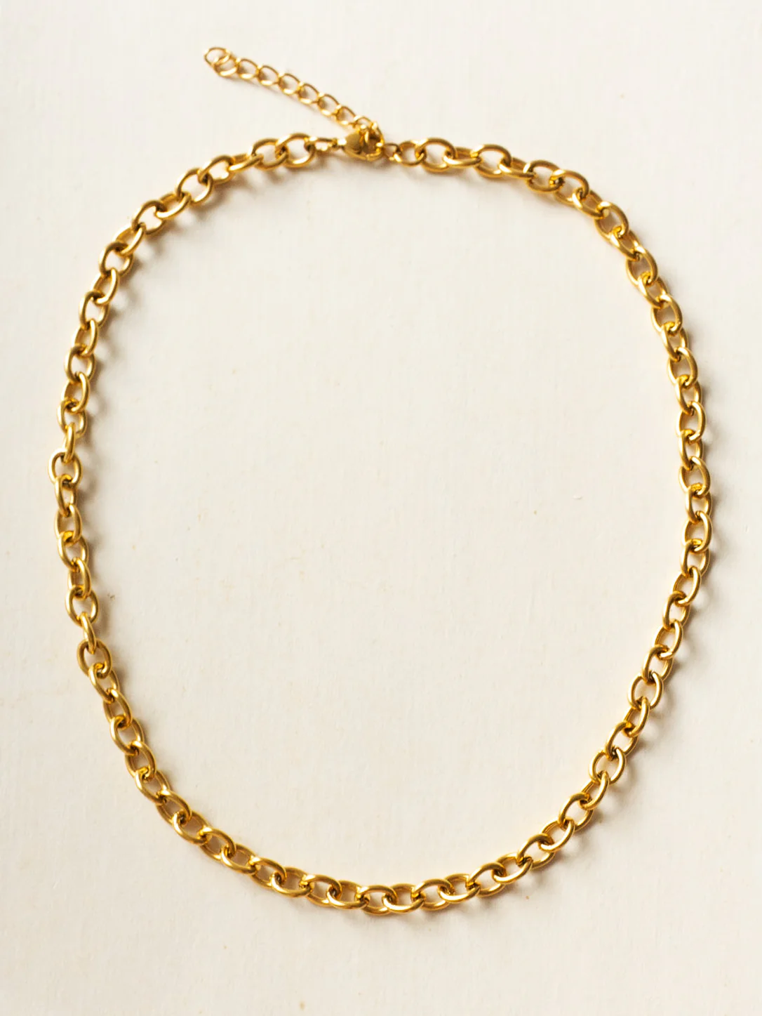 Gold Chunky Necklace, Stainless Steel
