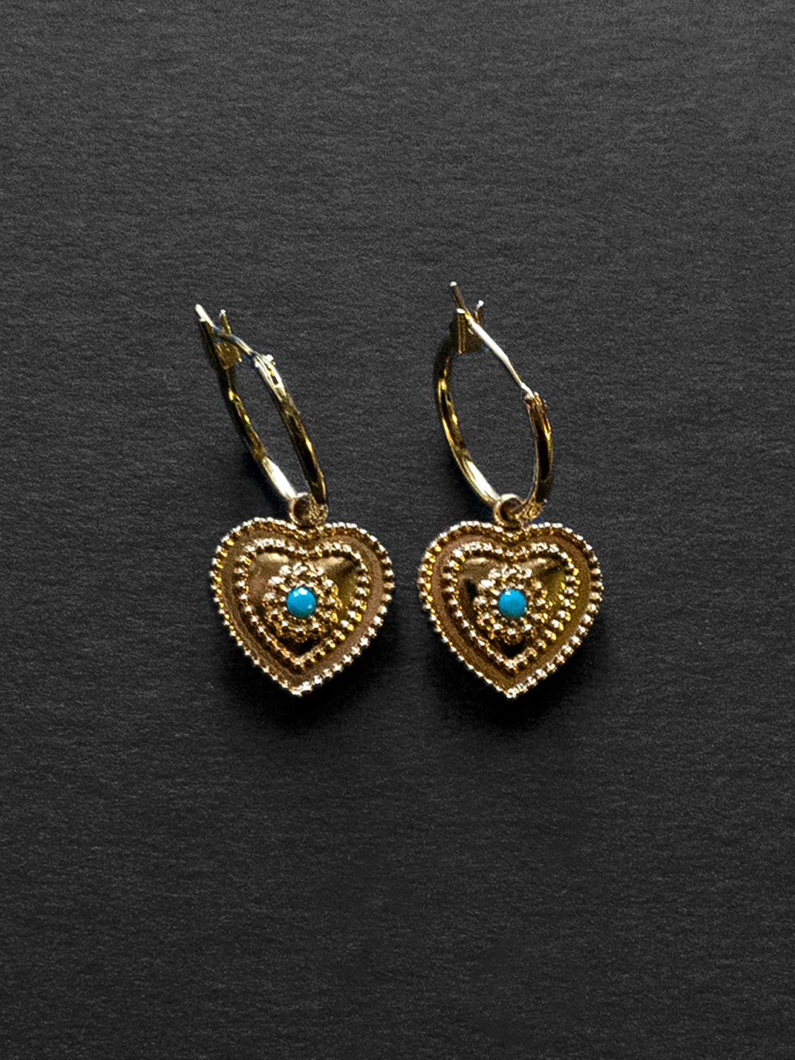 Heart of Stone Hoops - Blue