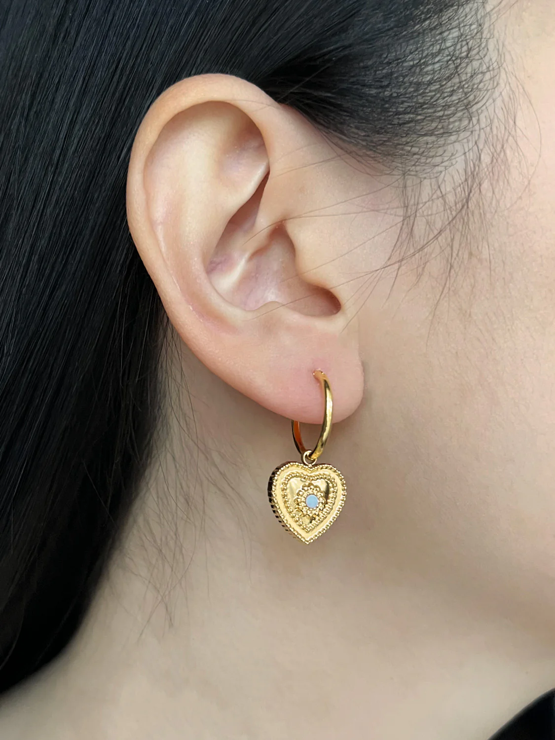 Heart of Stone Hoops - White - Image 2