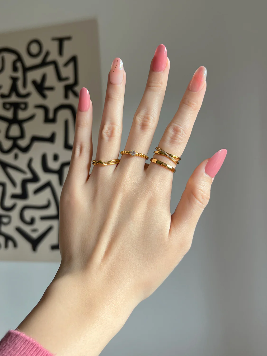 Knot Ring, Stainless Steel - Gold - Image 5