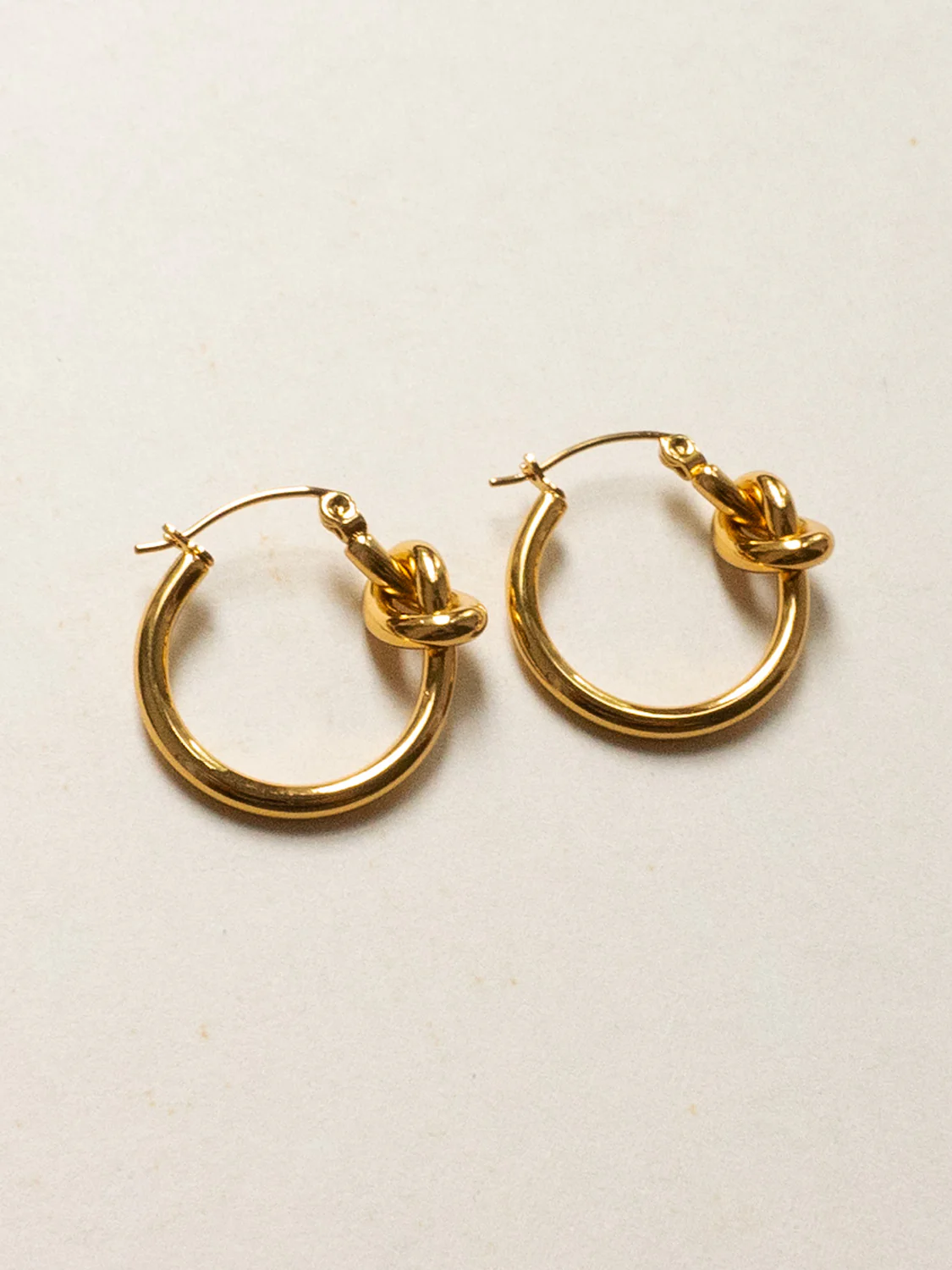 Knot Hoops - Stainless Steel, Gold