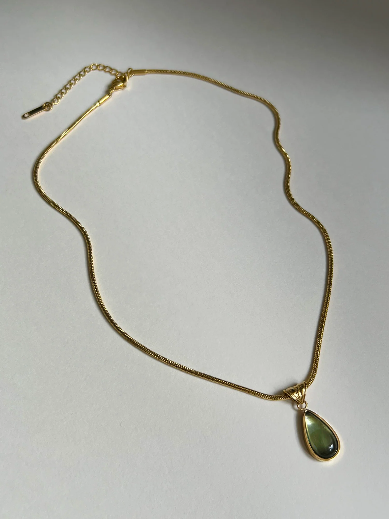 Mermaid Teardrop Silver Necklace - Blue - Image 7