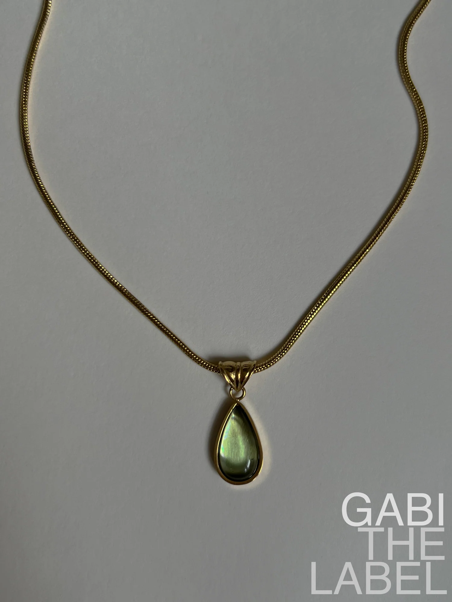 Mermaid Teardrop Silver Necklace - Blue - Image 8