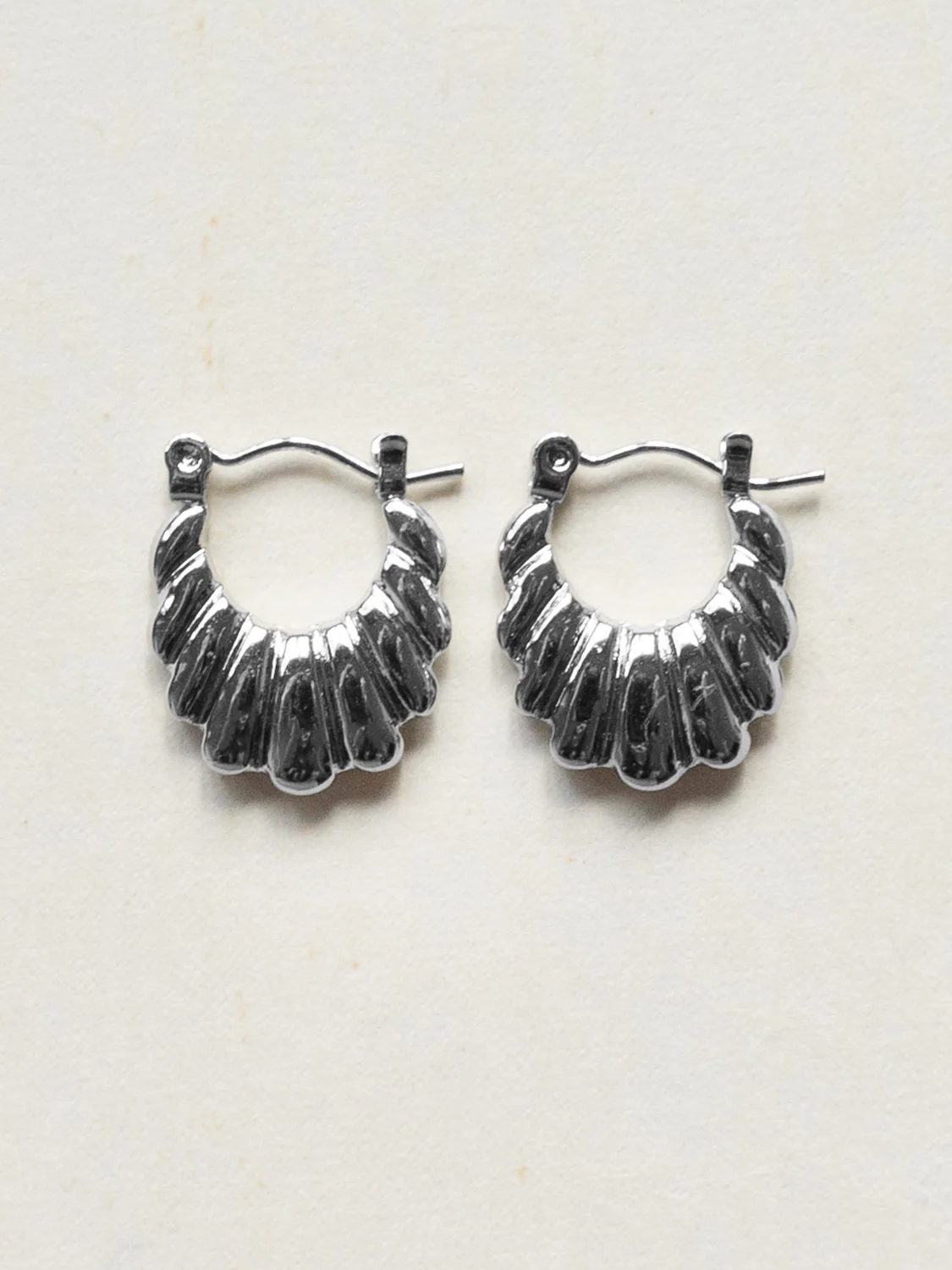 Petal Hoops - Stainless Steel, Silver