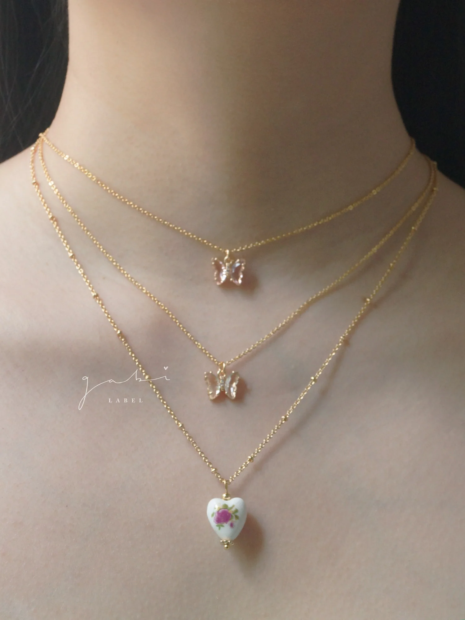 Petite Butterfly Necklace - Pink - Image 6