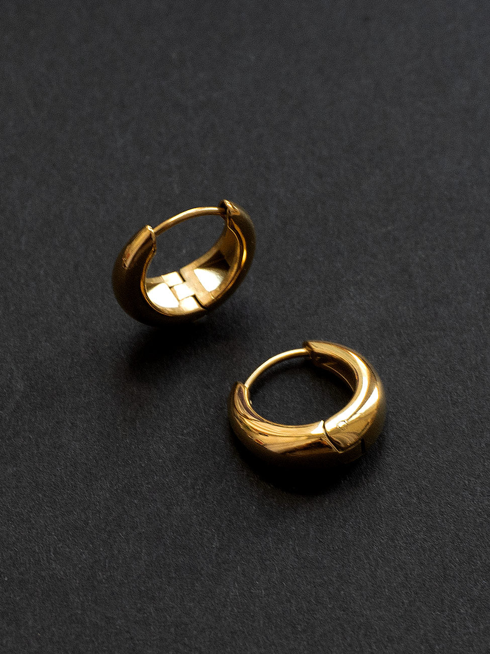 Petite Chunky Hoops, Stainless Steel - Gold