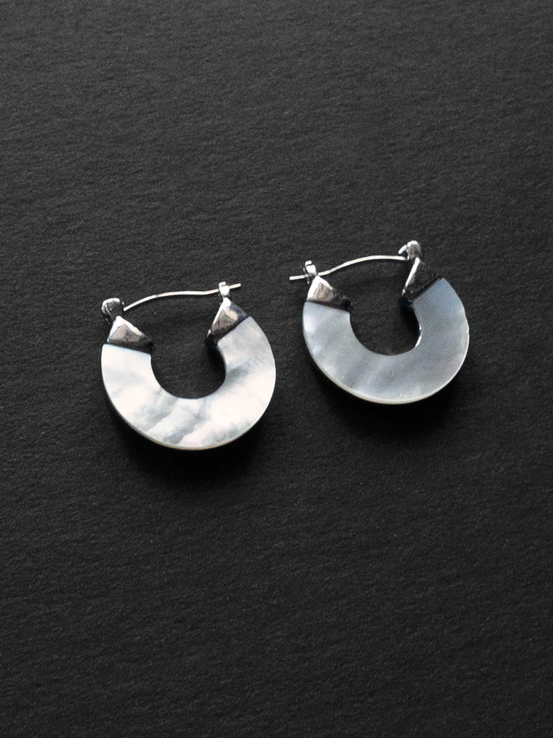 Petite Shell Hoops - Silver