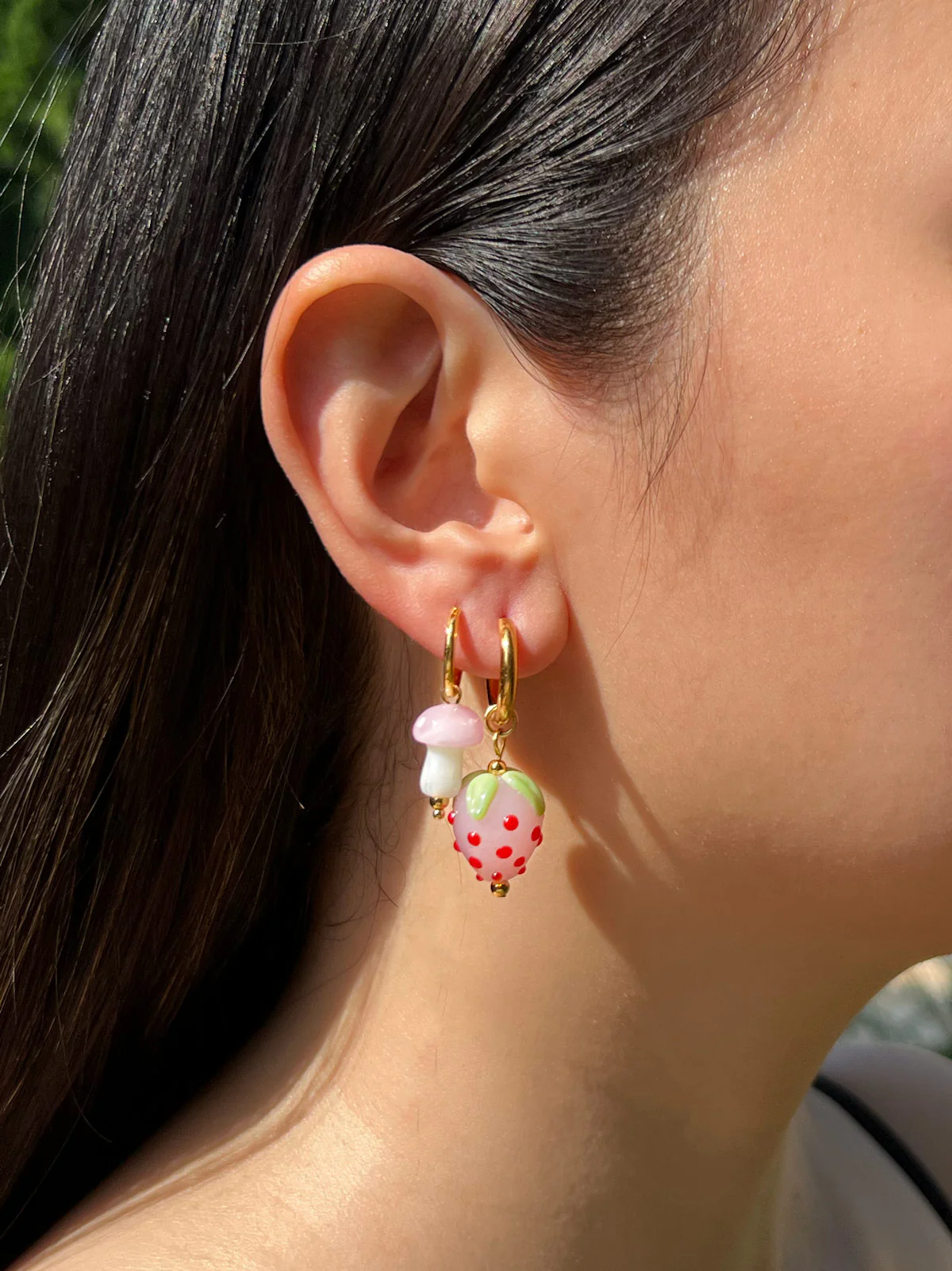 Strawberry Hoops - Pink - Image 5