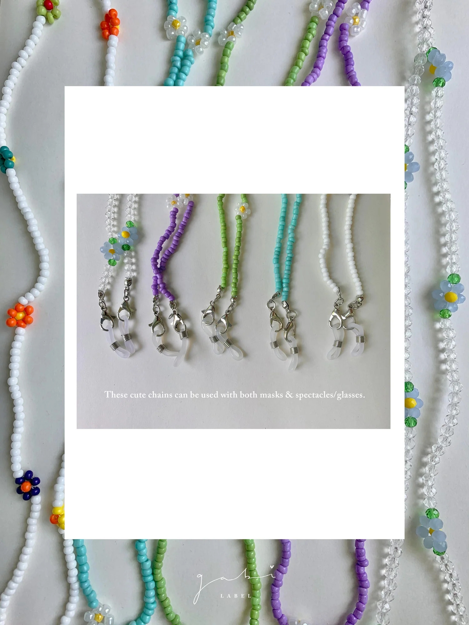 Beaded Mask Chain - Purple - Image 3