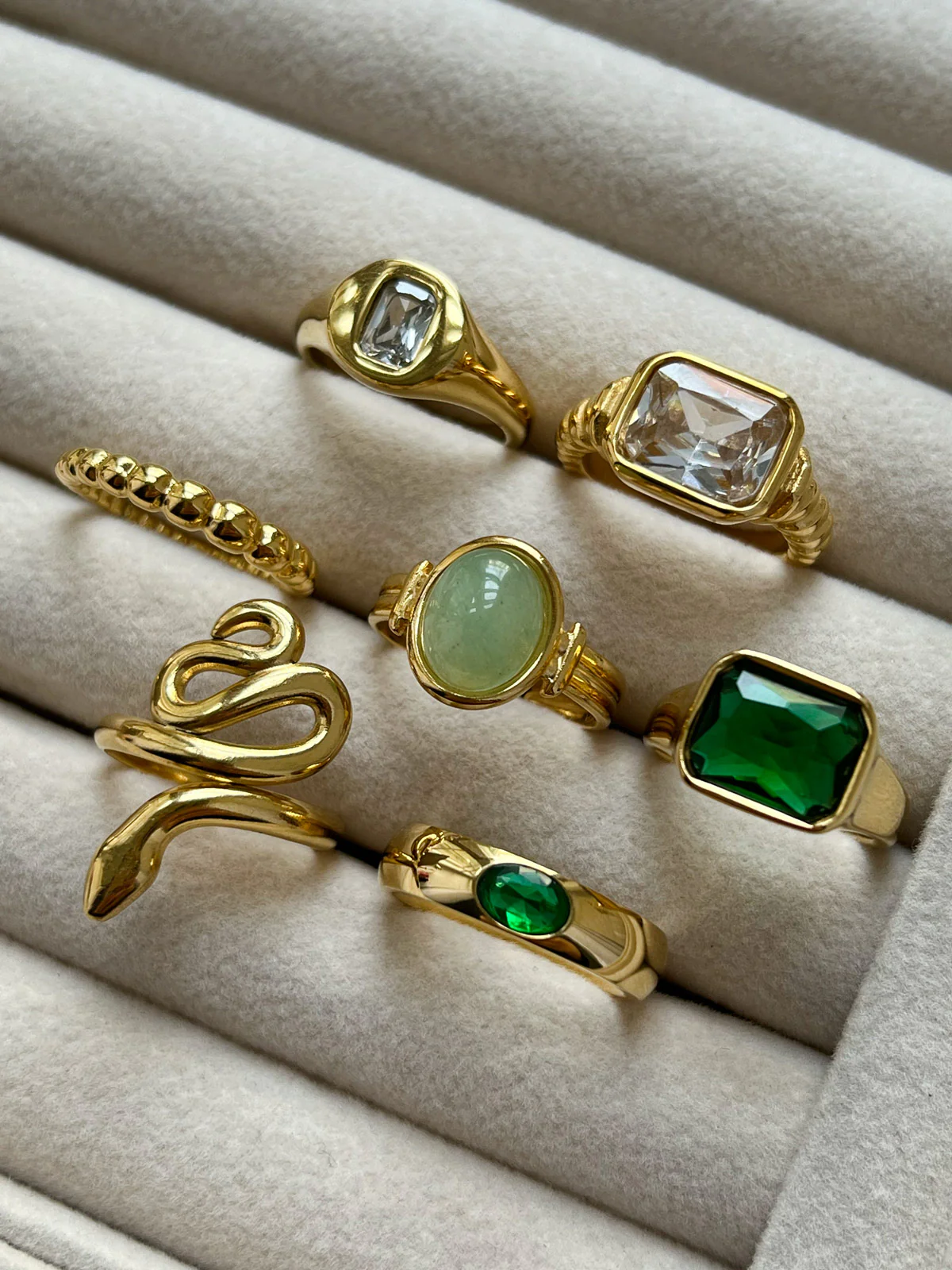 Rectangular Gemstone Twist Ring - Clear - Image 5